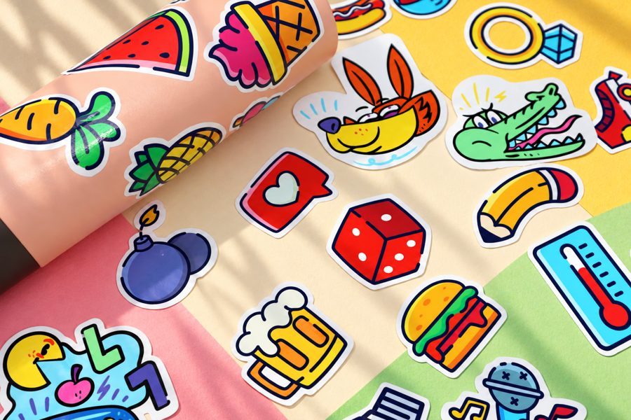 Assorted die-cut vinyl stickers